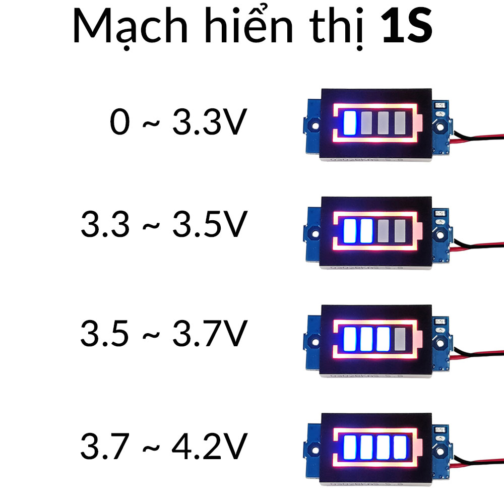 Mạch hiển thị mức năng lượng pin 1S 4.2V