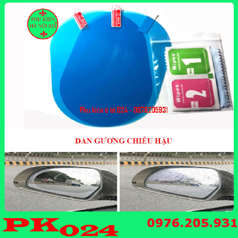 Bộ 2 Miếng Dán Gương Ô Tô Chống Nước Chống Lóa ( Hình Elip 100x150mm)