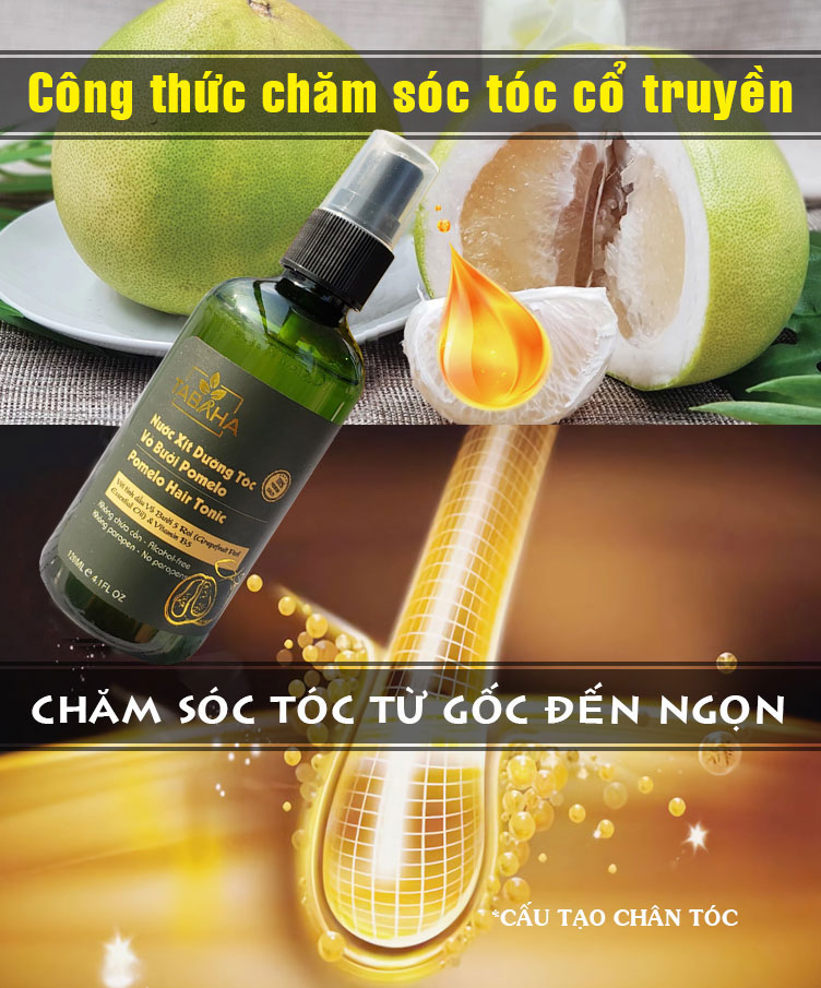 Treatment: 3 Bottles of Pomelo Tabaha Grapefruit Peel Essential Oil Hair Growth Spray 120ml