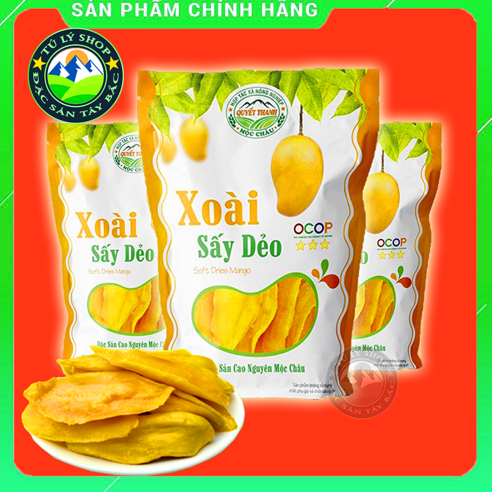 Xoài Sấy Dẻo Mộc Châu 200g (Xoài Sạch VietGap - Đặc Sản Mộc Châu)