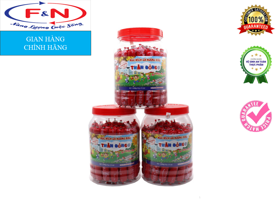 Xúc xích gà nướng bbq tđ @) hủ 43g x 35cây = 1505g