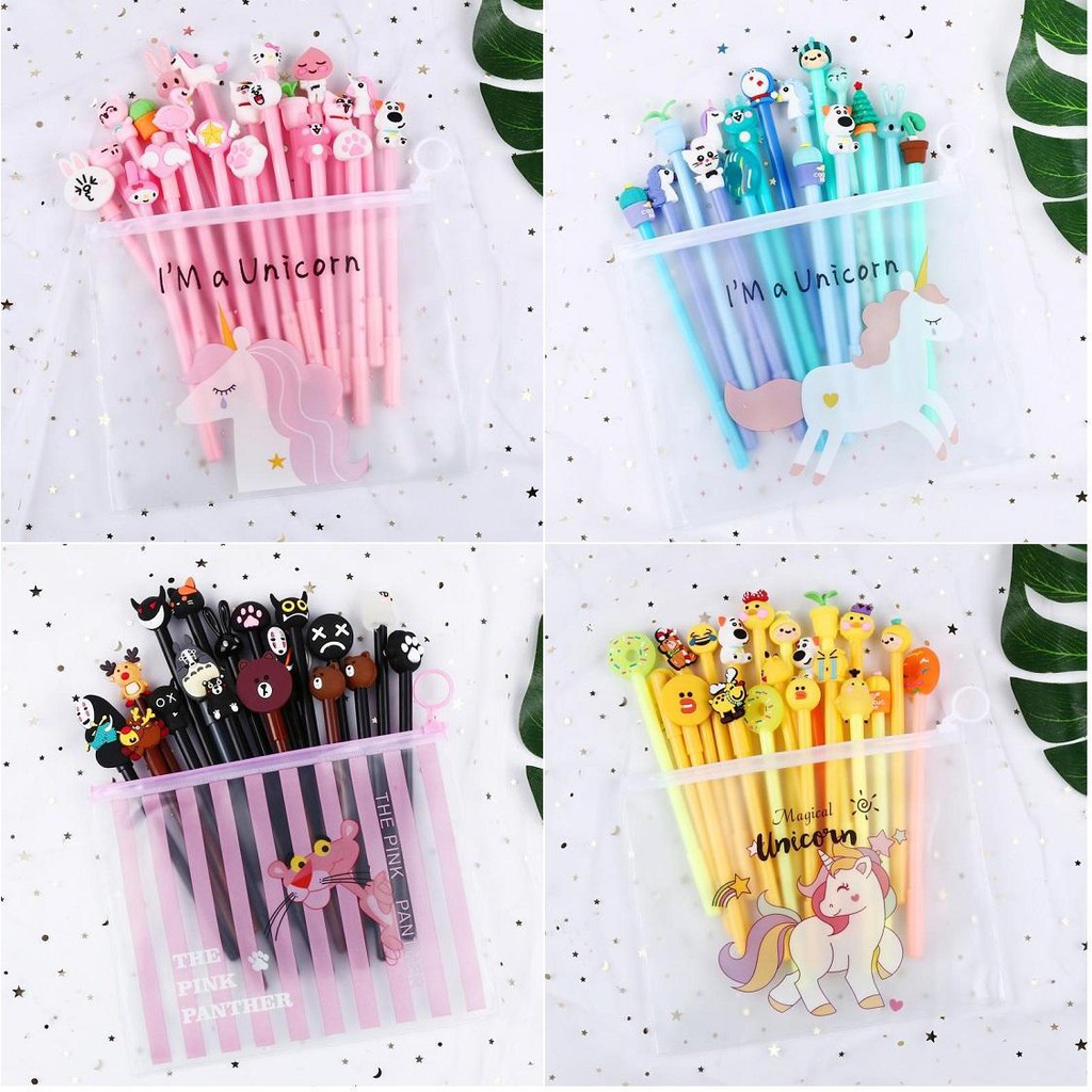 Set 10 Bút Nước Hoạt Hình Siêu Cute (màu đen)