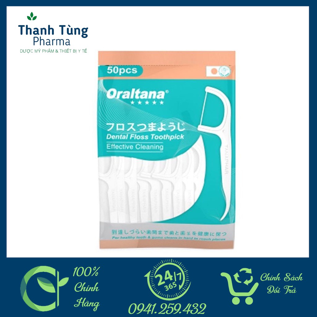Tăm chỉ nha khoa Oraltana - Gói 50 Que que - tăm kẽ răng Oral Tana, xỉa răng, chăm sóc răng lợi tiêu chuẩn xuất Nhật