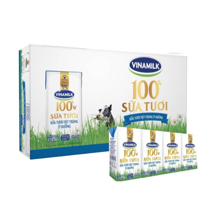 Sữa Tươi Vinamilk 100% Hộp 110ml ( Thùng 48 hộp )