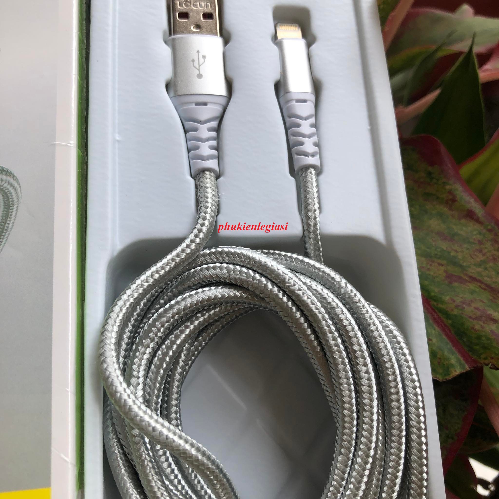 (Loại tốt)Cáp Iphone dài 2M Lecun dây dù GS20 HT20