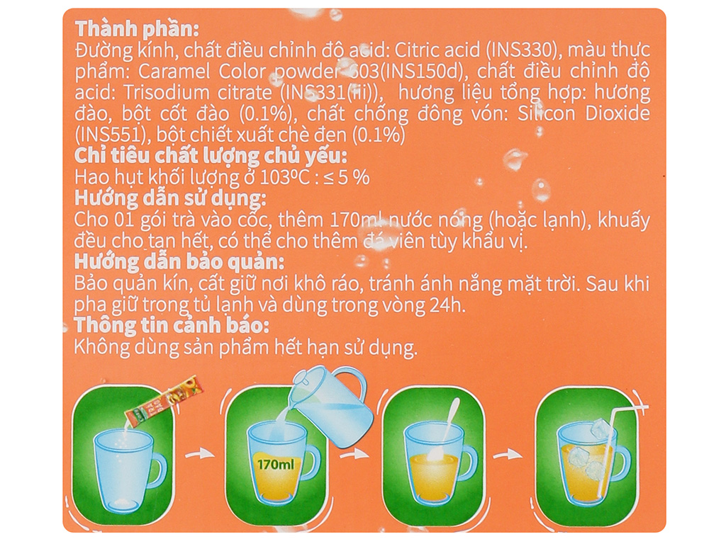 Trà hòa tan Cozy ICETEA ĐÀO (Hộp 240gr/16 gói*15gr)