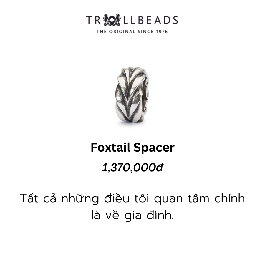 Trollbeads Bead bạc cao cấp Foxtail Spacer