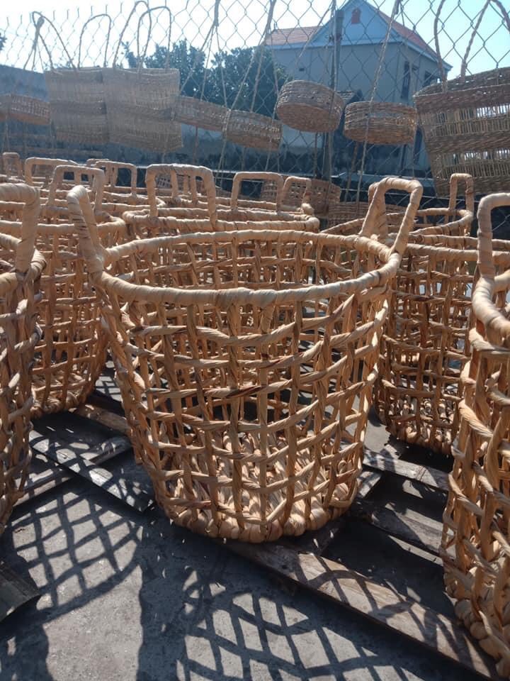 Sọt lục bình đan lưới siêu xinh xắn dành cho gia đình, studio phong cách Boho, vintage D35 *H30 cm