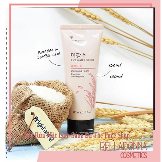 Sữa Rửa Mặt Rice Water Bright The Face Shop