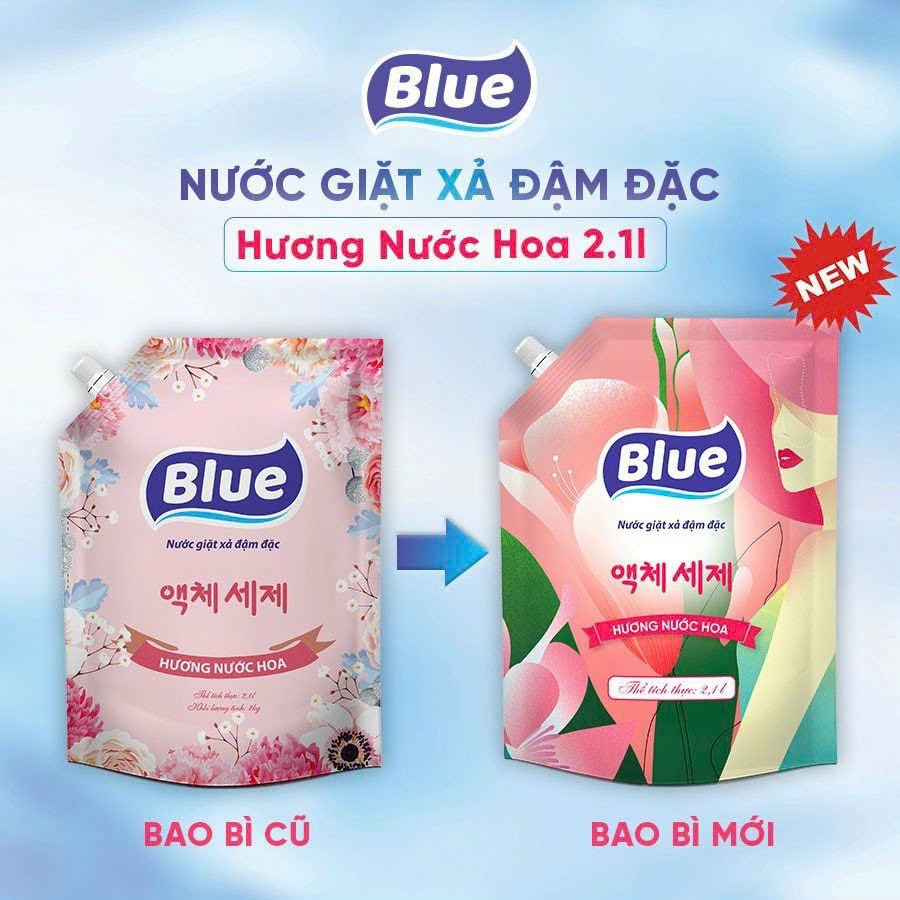 Nước Giặt Xả Blue (Hàn Quốc) Túi 3L6