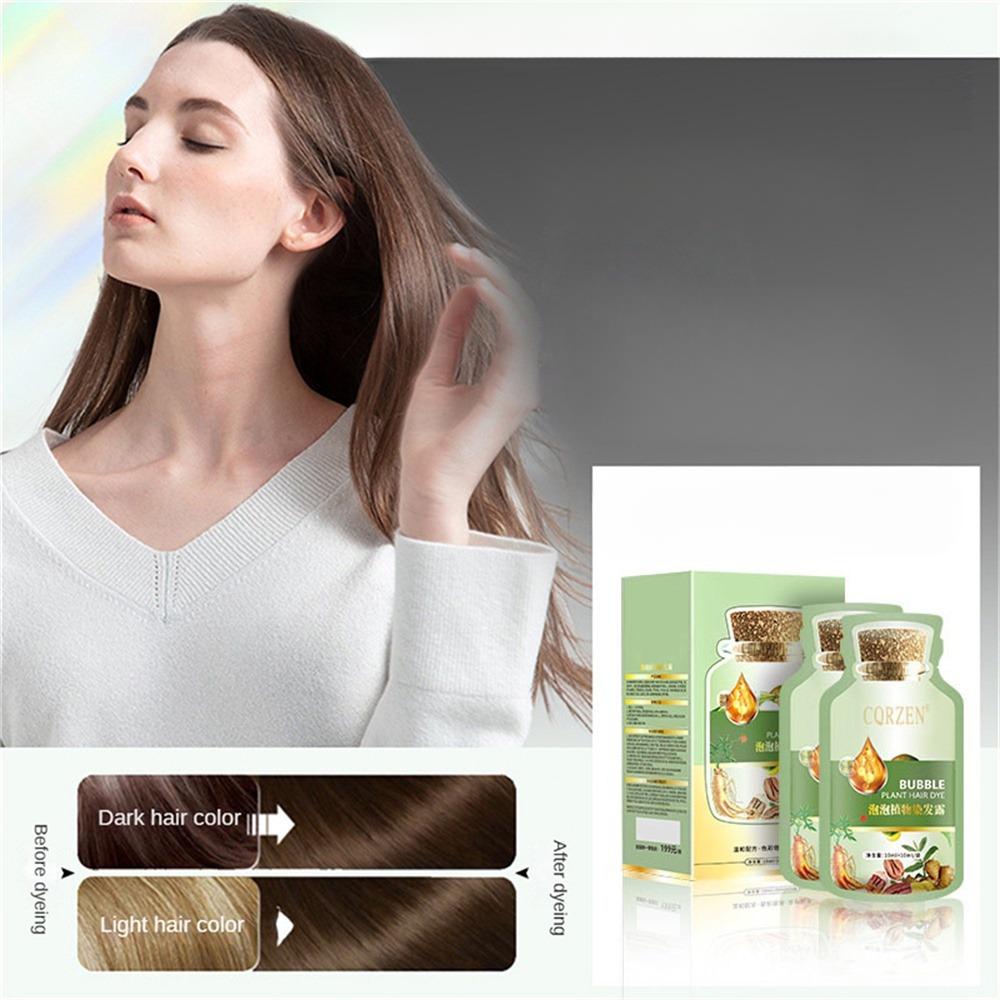 Bubble silver top shampoo dye package shampoo durable herbal black shampoo 10 pack 30ml-happy home 4U