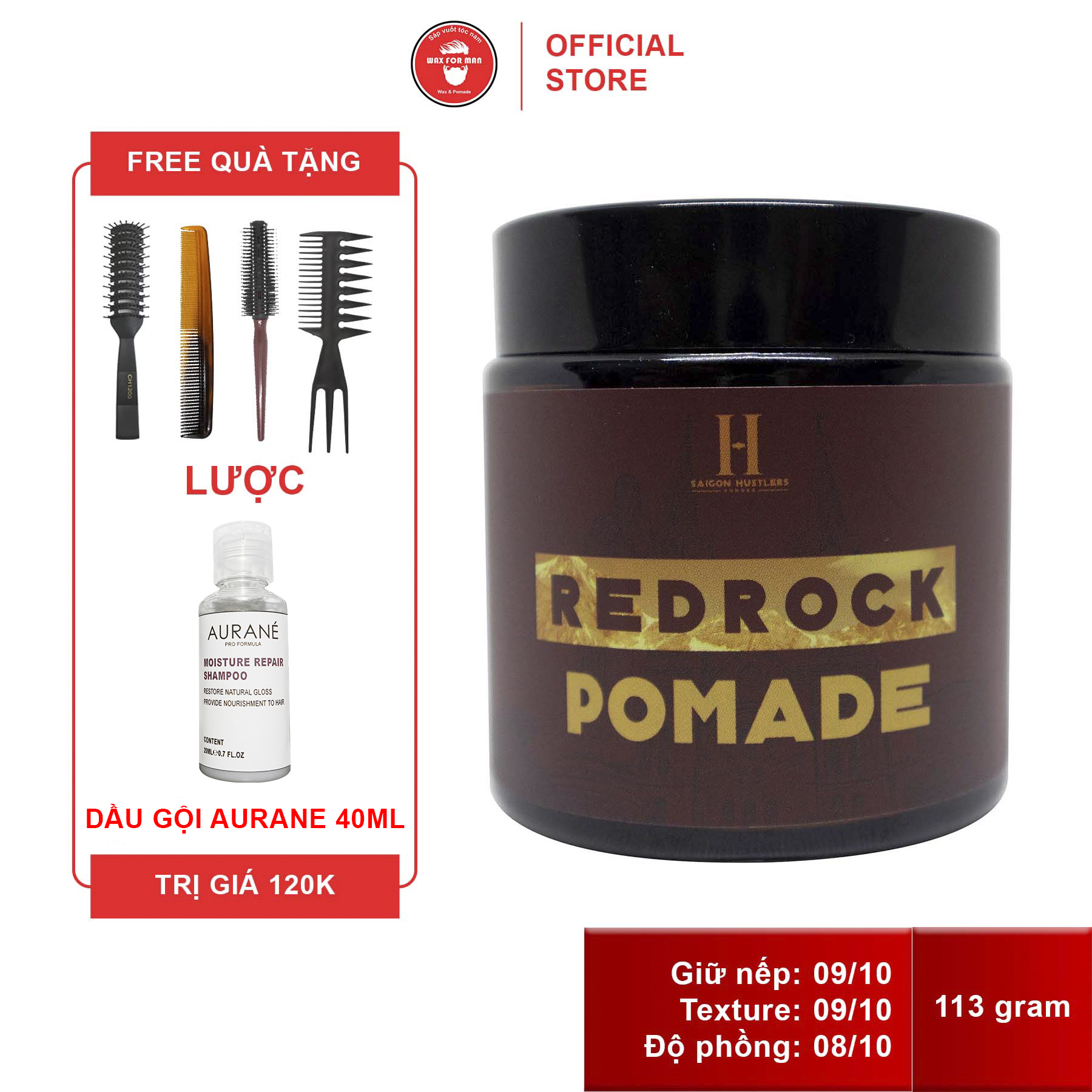 Sáp vuốt tóc Red Rock Pomade