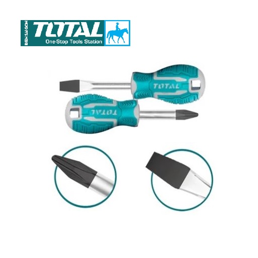 Bộ 2 tua vít đầu dẹp và bake PH2 6.5 Dài 210mm Thép CR-V Tolsen 20182