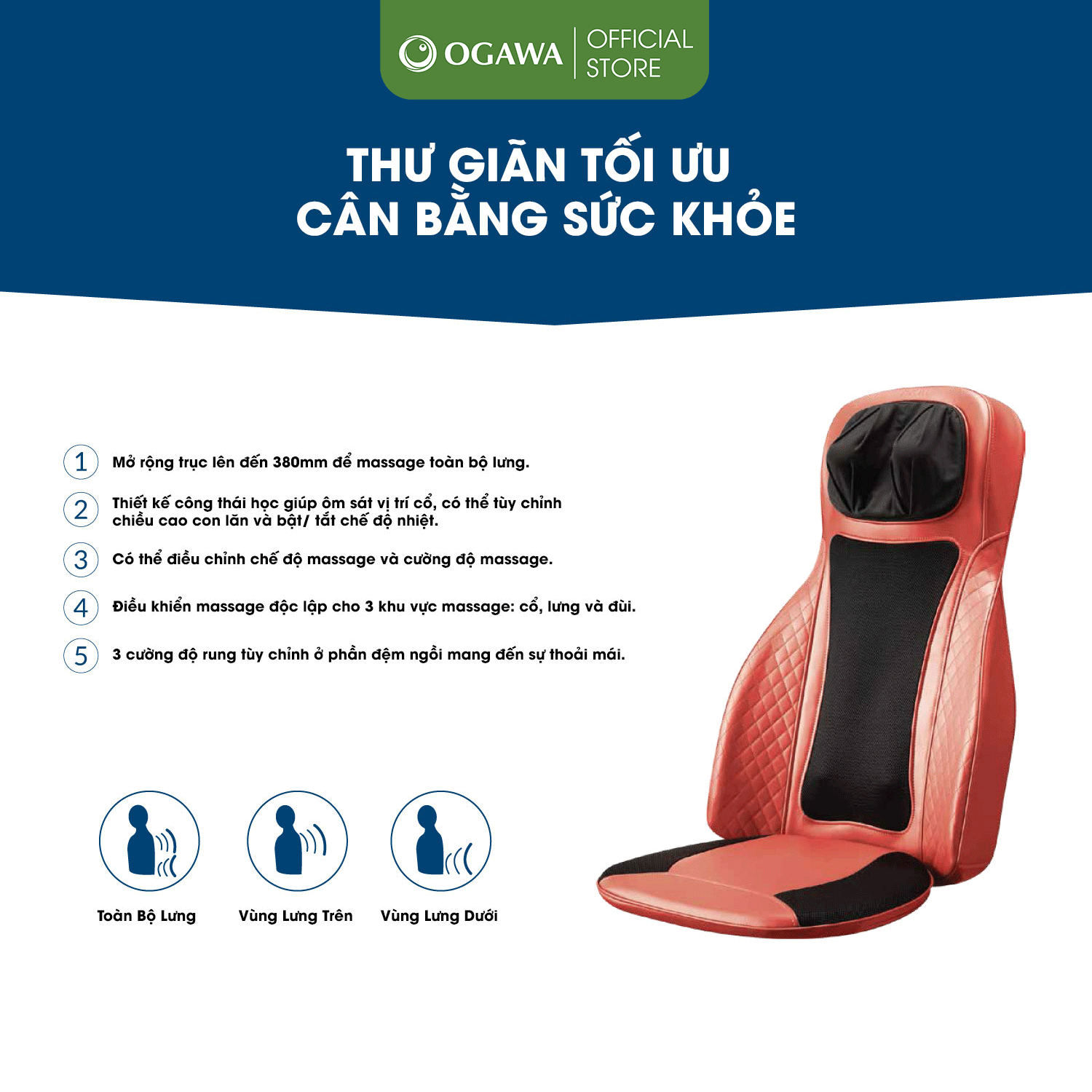 Đệm Massage Di Động OGAWA Estilo Prime Plus