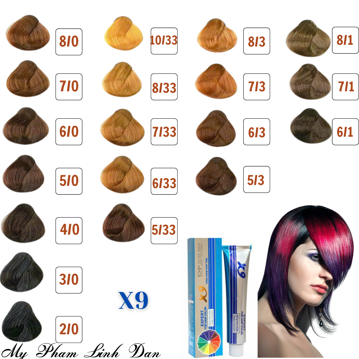 Thuốc nhuộm tóc thảo dược X9