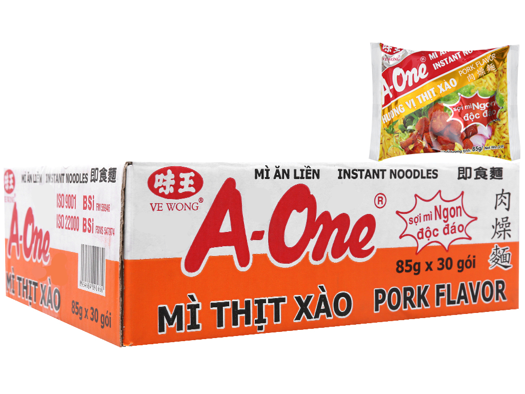 [HCM] Thùng 30 gói mì A-One thịt xào 85g
