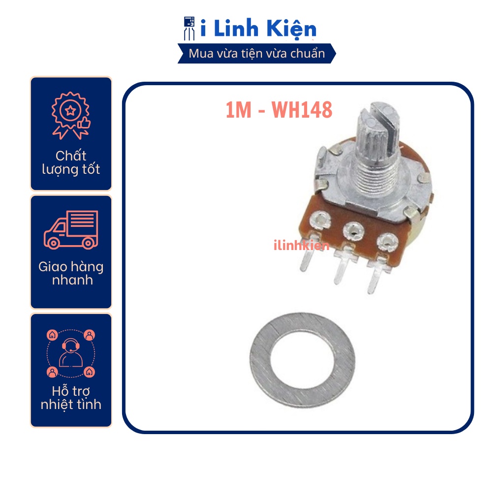 Chiết áp đơn 1m wh148-b1m 15mm chất lượng tốt