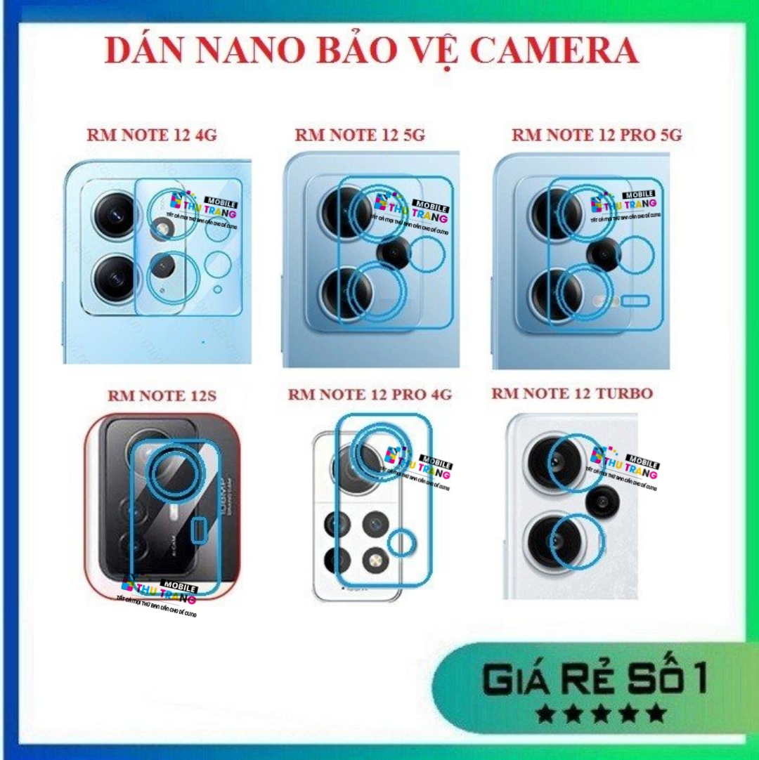 Dán bảo vệ camera nano Xiaomi Redmi Note 12 Note12S Note 12 Turbo / Note 12 Pro Plus / Redmi Note 11 / Note 11S/ Note 11T 5G/ Note 11 Pro / Note 11E Pro / Poco M4 Pro 5G chống trầy xước bụi bẩn