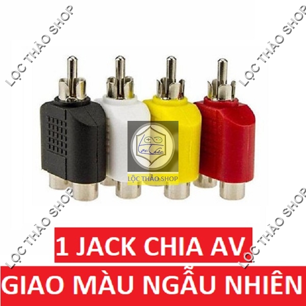 Đầu chia jack loa AV 1 ra 2 (Jack hoa sen RCA 1 ra 2)