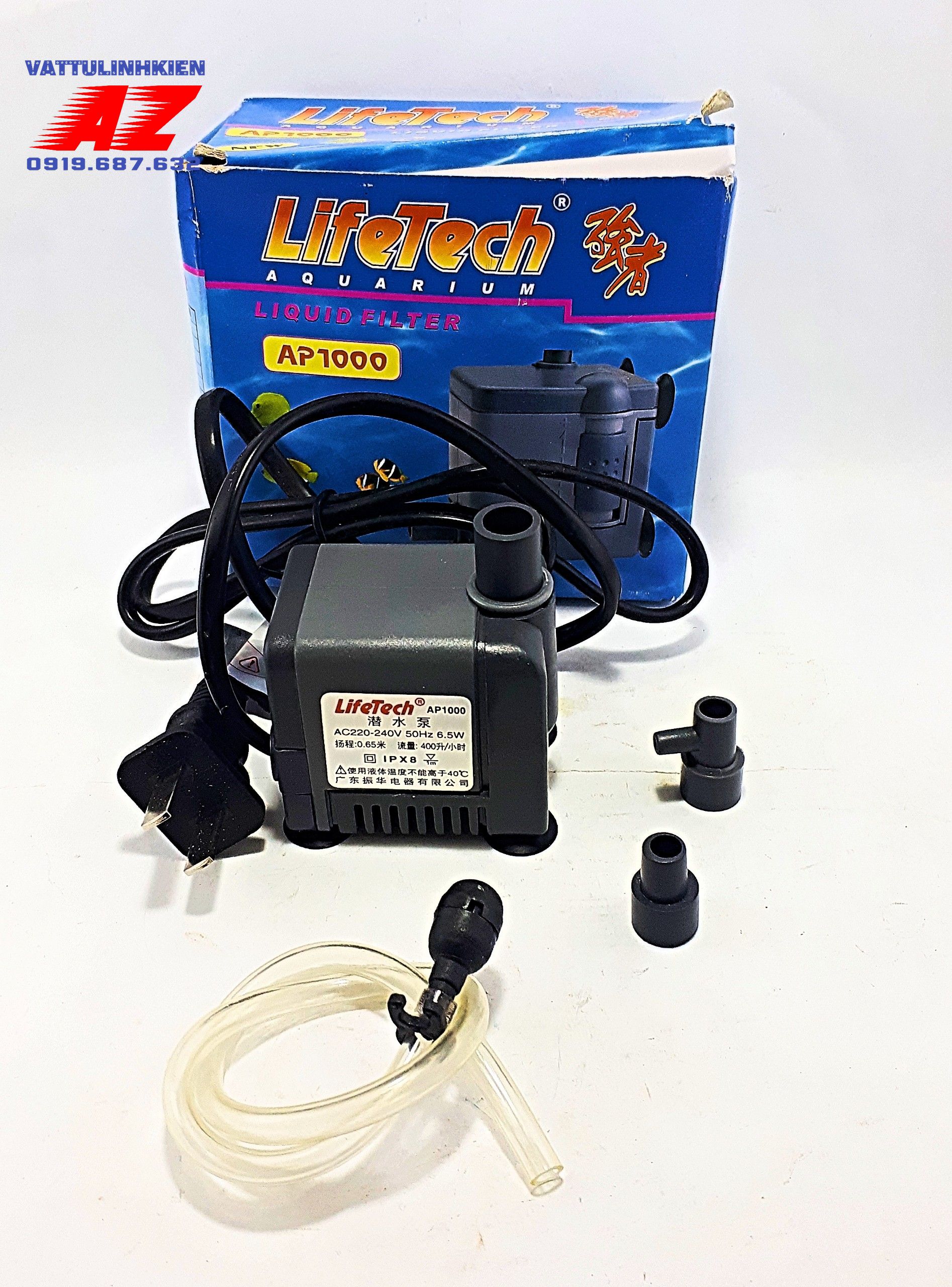 Bơm chìm mini AP1000 - 220V/6.5W-400L cho quạt hơi nước,bể cá, tưới cây.