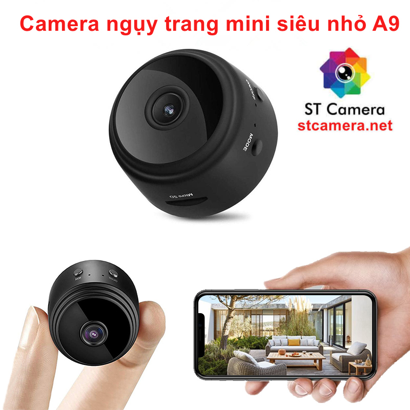 [Mua 1 Tặng 1]Camera mini siêu nhỏ A9- Camera mini 4k - Camera gia đình kết nối điện thoại- Camera mini giá rẻ xem qua 3g, 4g, 5g- Camera 360 độ mini.