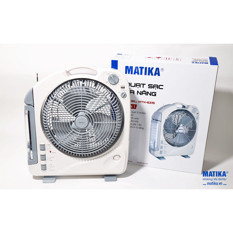 Quạt sạc điện MATIKA MTK-6315 4IN1