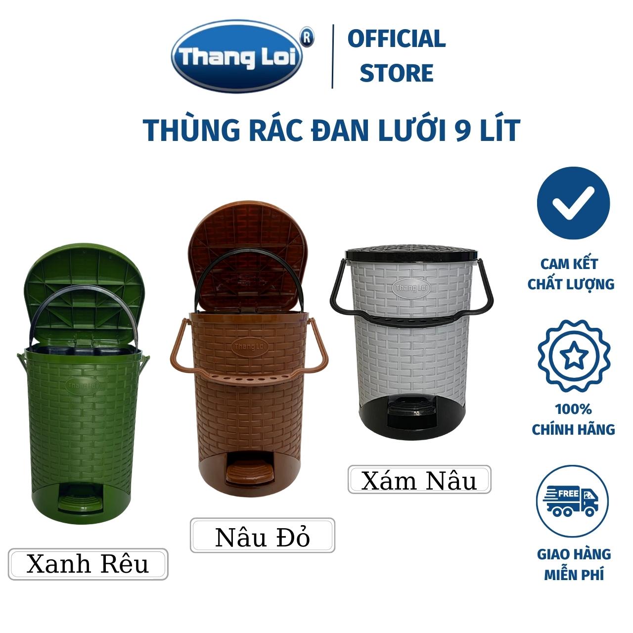 Thùng Rác Nhựa Thắng Lợi 9L Đan Lưới