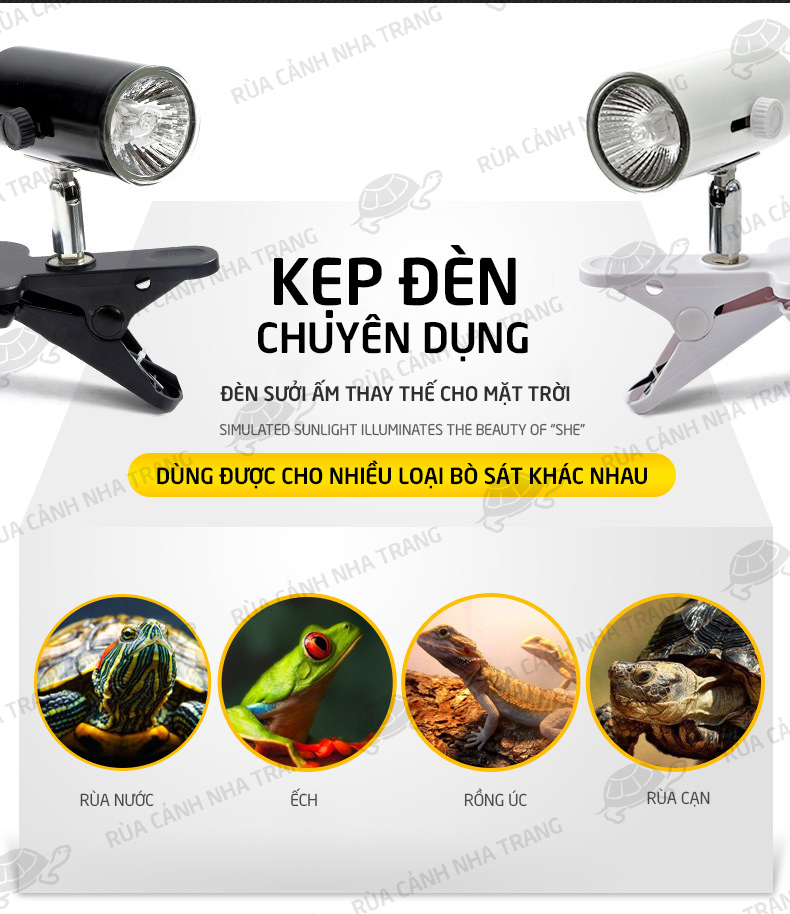 KẸP ĐÈN, BÓNG ĐÈN DÙNG SƯỞI ẤM CHO THÚ CƯNG, BÒ SÁT