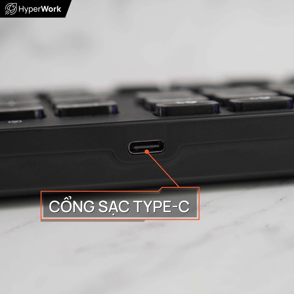 Bàn phím Bluetooth HyperWork KB1 Plus / KB2 ( Hàng chính hãng) - Bảo hành 12 tháng
