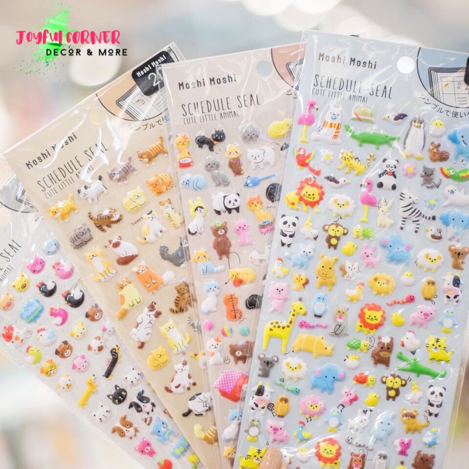 [HCM]Sticker trang trí sổ tay sổ nhật ký Moshi Moshi Thái Lan