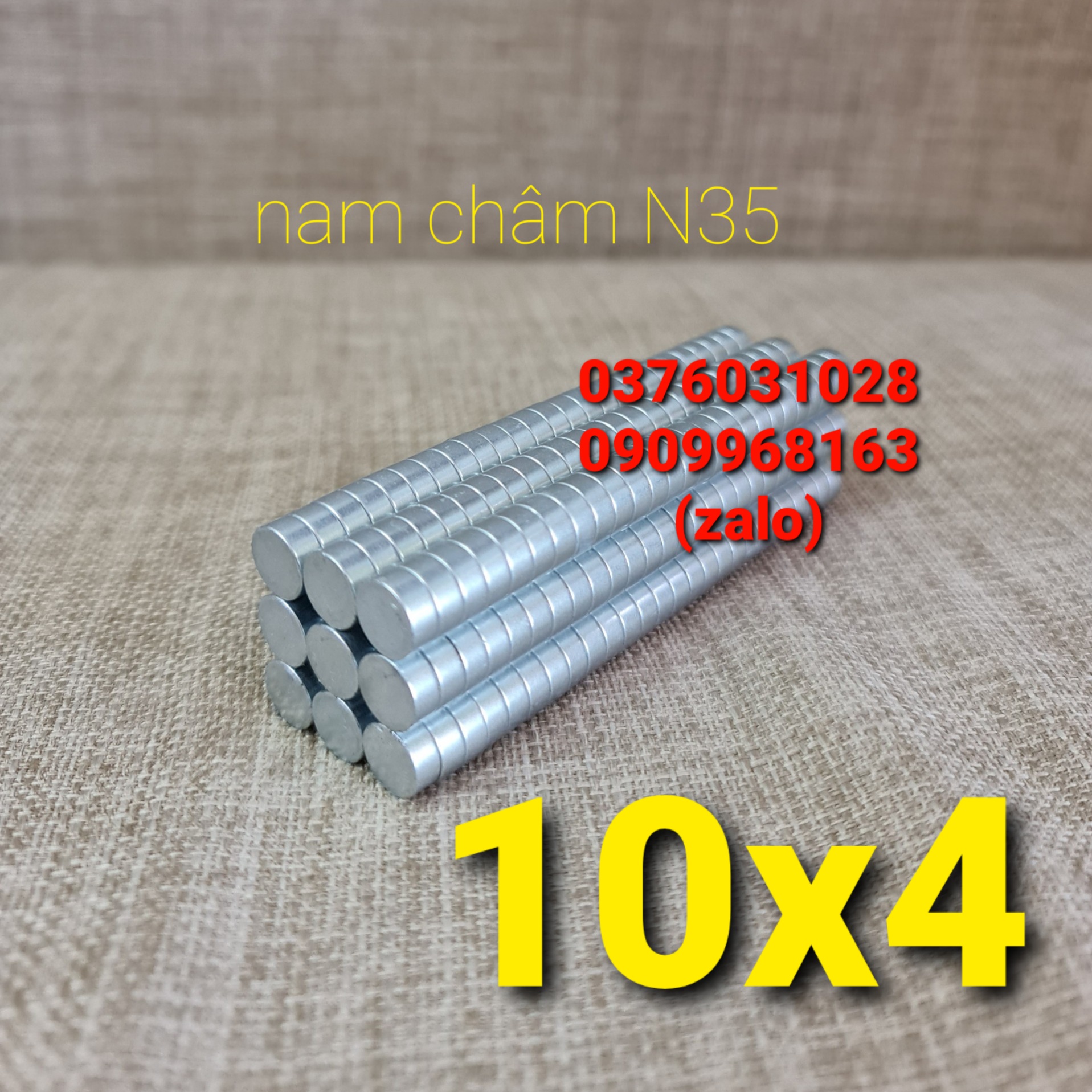 [HCM]Nam châm vĩnh cửu (N35) 10x4 (hộp 10 viên)