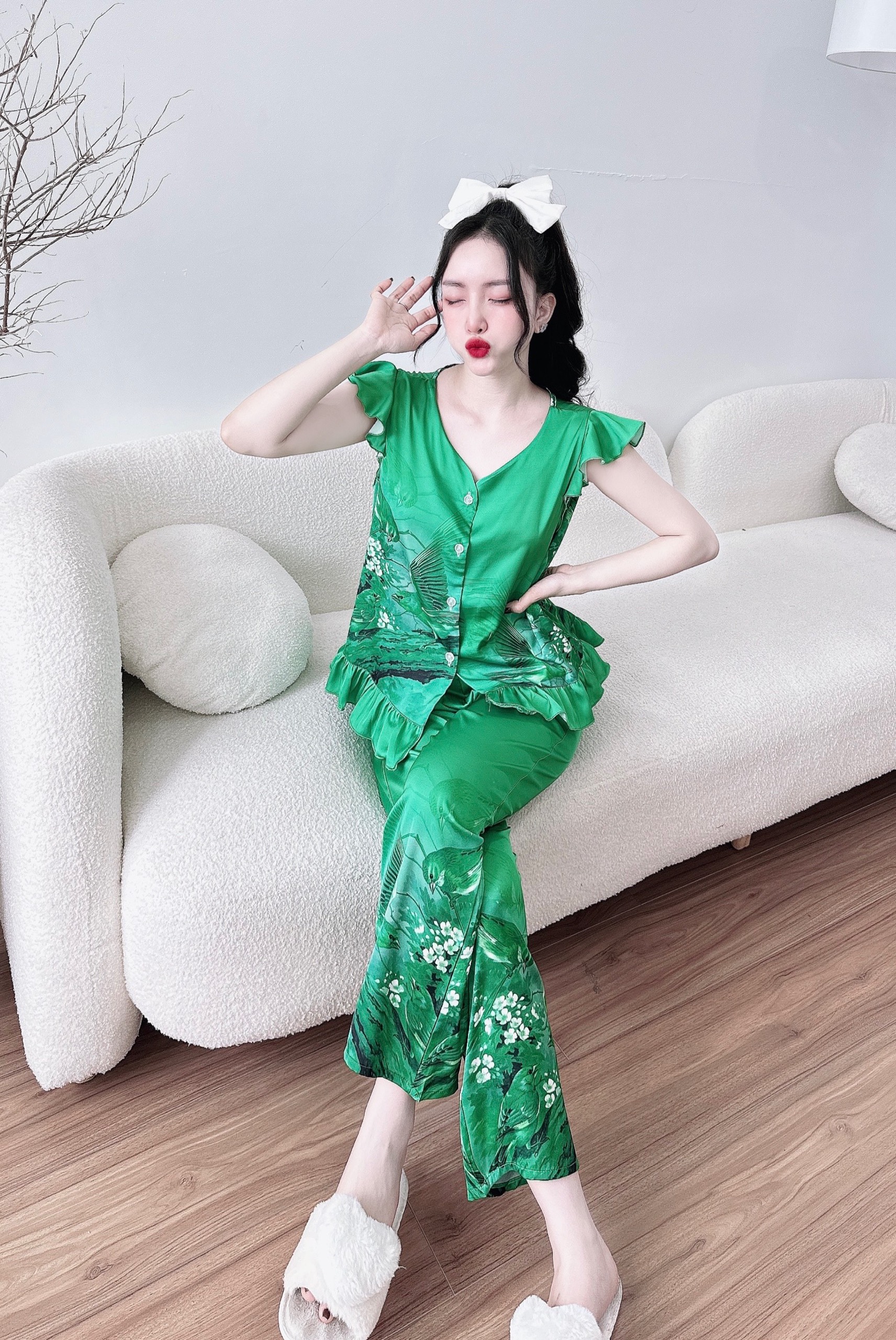 BỘ LỤA TNQD BÈO VAI THIẾT KẾ CAO CẤP