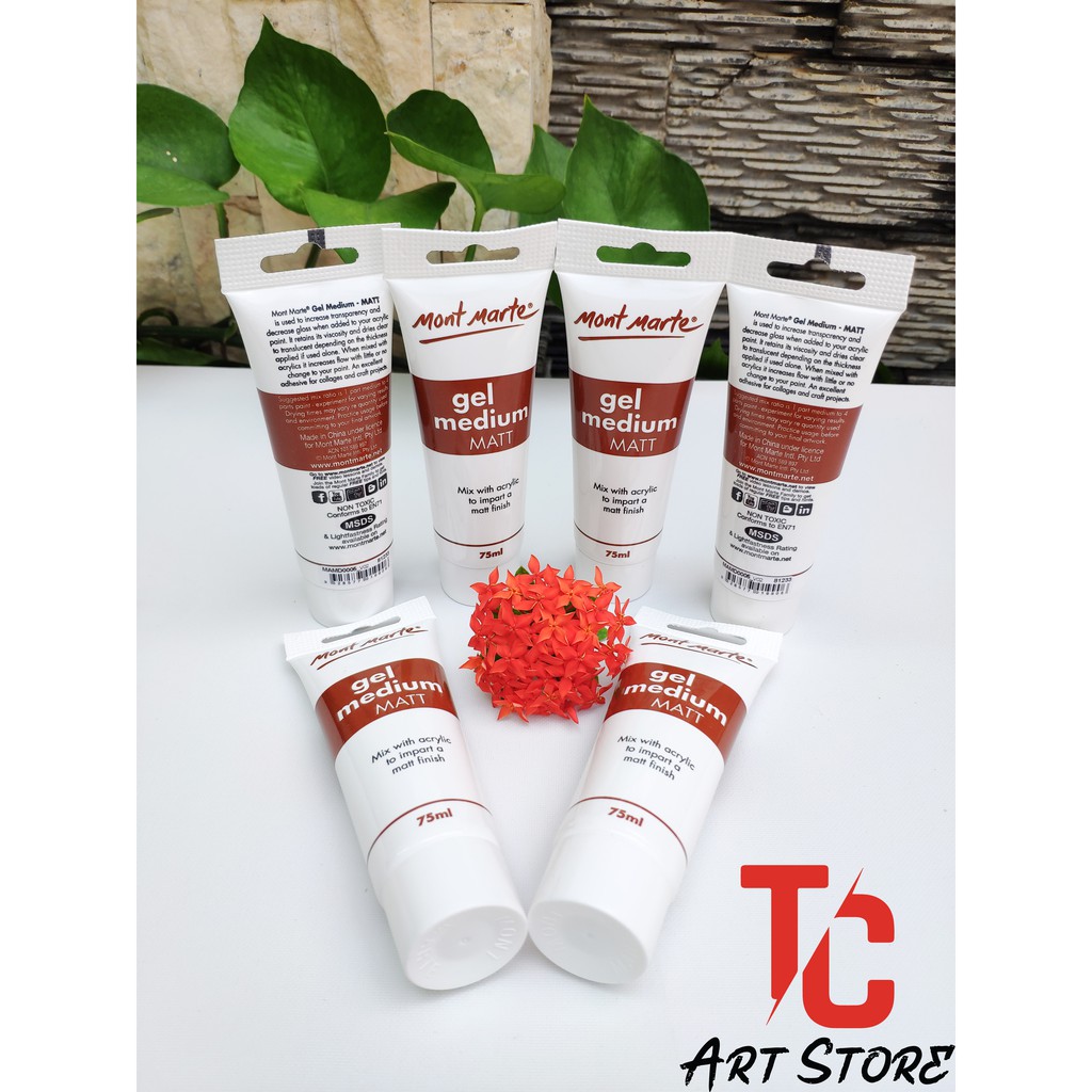 Dung Dịch Pha Màu Medium Acrylic Mont Marte Gloss/Matt/Retarder (Tuýp 75Ml)