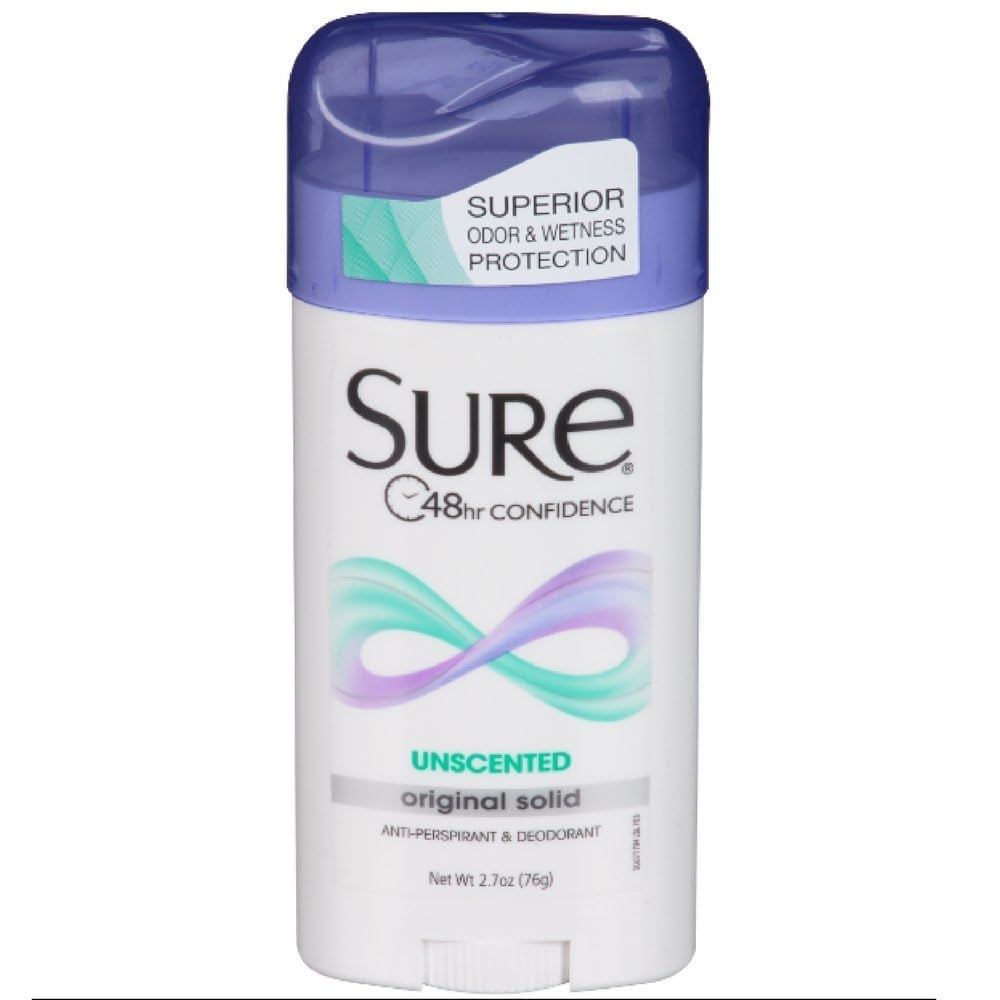 Lăn sáp khử mùi unisex không mùi Sure Invisible Solid Deodorant Unscented 73g (Mỹ)