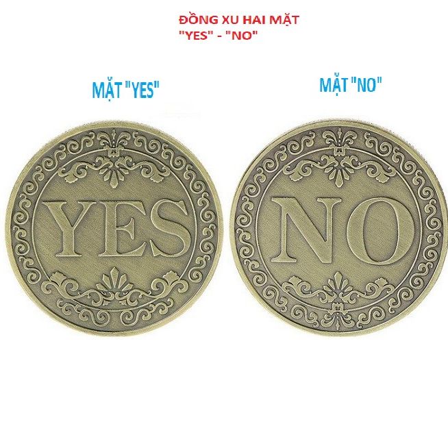 TRÒ CHƠI ĐỒNG XU MAI MẶT CHỮ YES-NO, Đồng xu được đúc nguyên cái và họa tiết hoa văn sắc xảo. TH 195