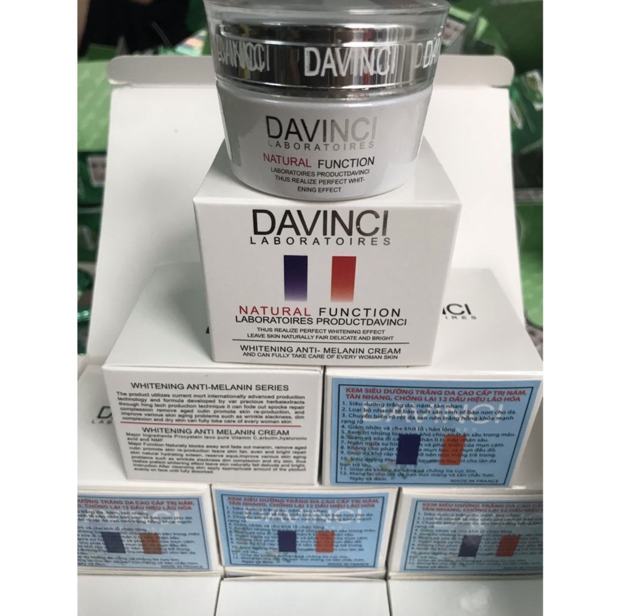 DƯỠNG TRẮNG DA - MỜ THÂM NÁM DAVINCI (Màu xanh- Dành cho da mụn)