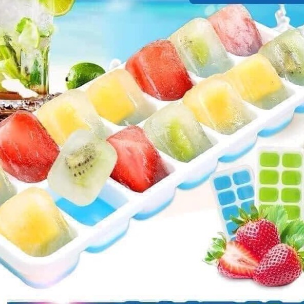 KHAY LÀM ĐÁ SILICON CÓ NẮP