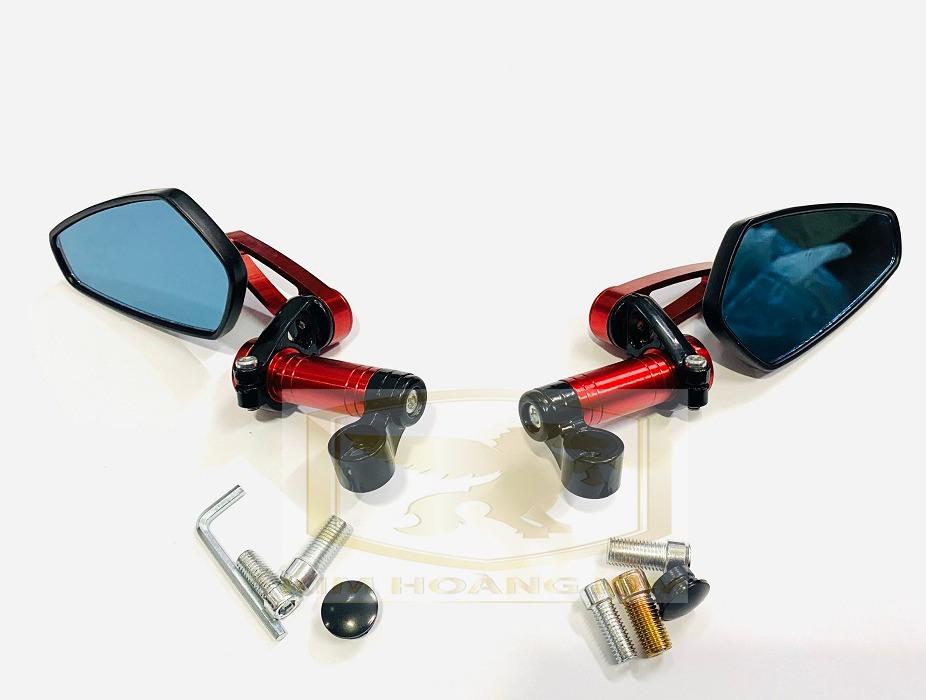 Cặp kính chiếu hậu lá nhỏ gắn chân gương các loại xe máy,Sirius,Winner,Exciter,Wave.....(màu Đỏ)