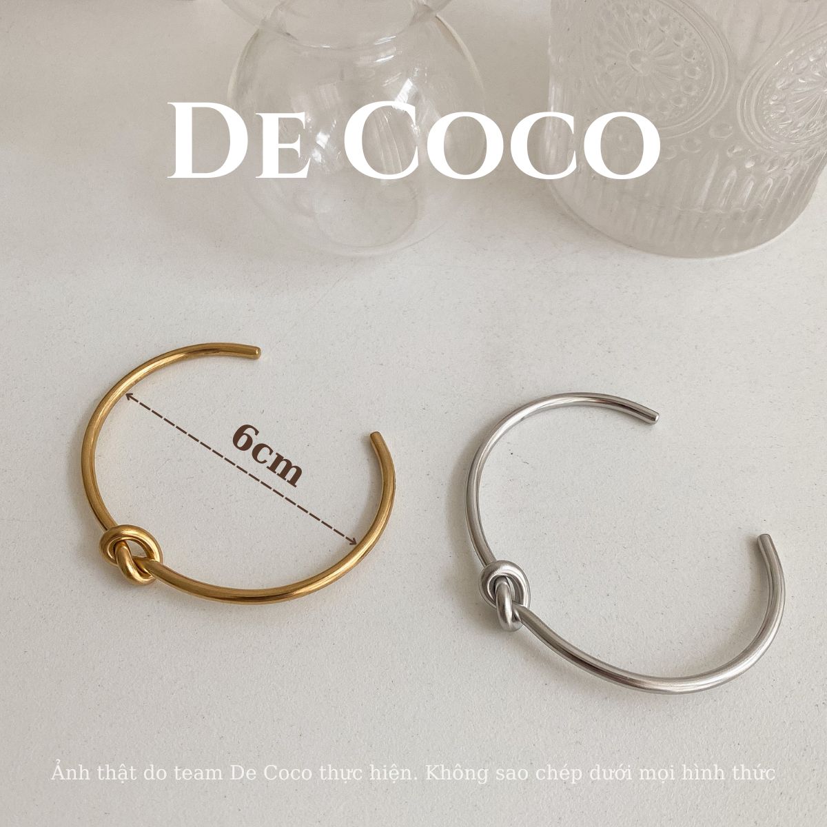 Vòng tay titan cao cấp KNOT CUFF De Coco