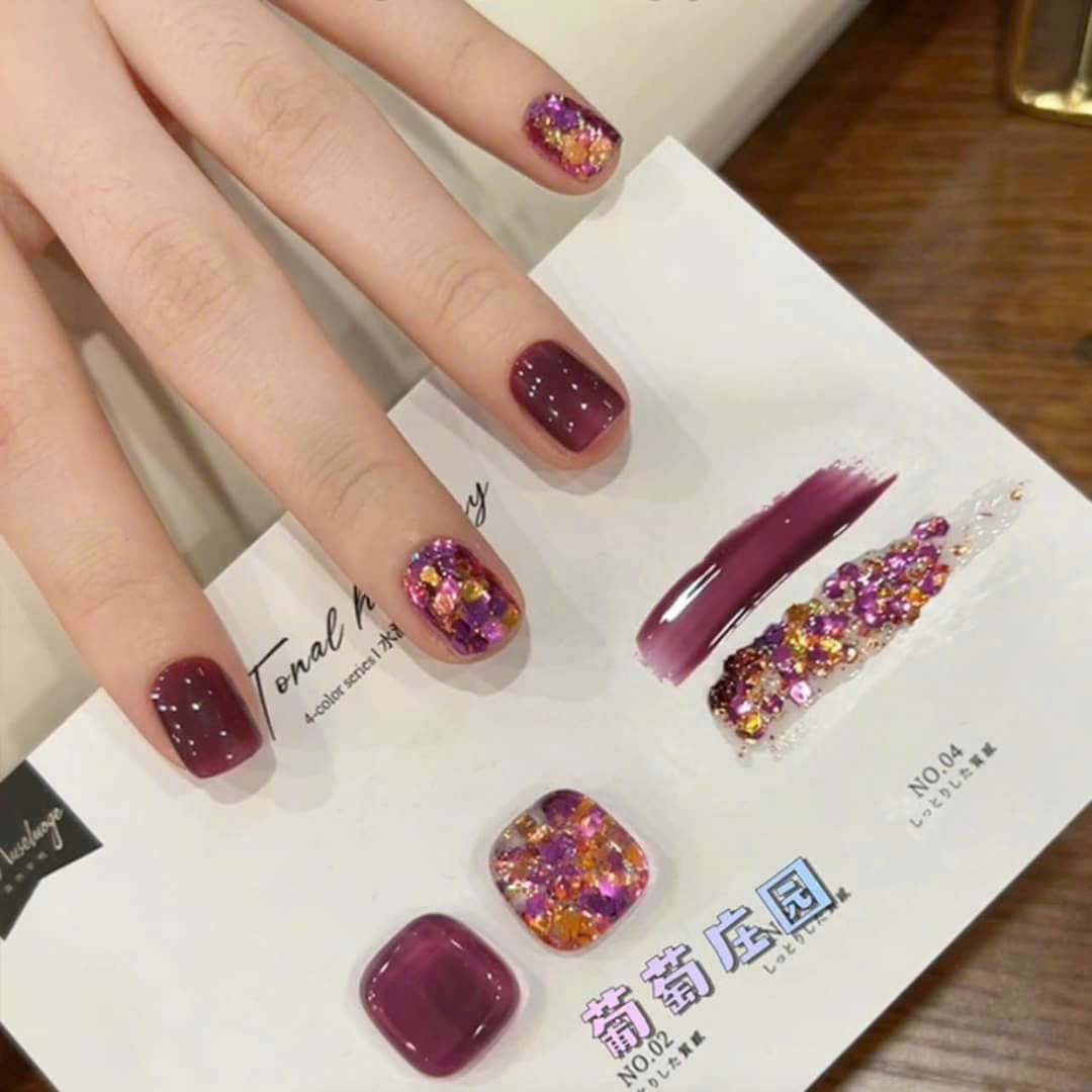 Nail polish gel + glitter nail polish (1 pair)