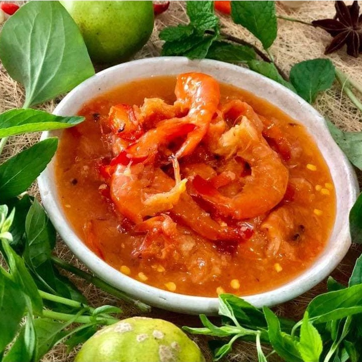 Tôm chua(tôm Nõn bỏ đầu) BÀ DUỆ 400G Đặc sản Huế