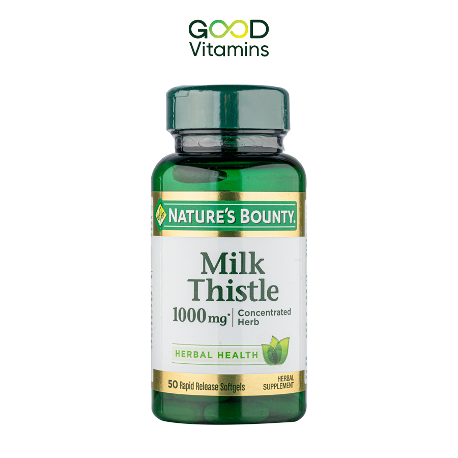 Viên uống mát gan giải độc gan Milk Thistle 1000 mg Nature Bounty 50 viên