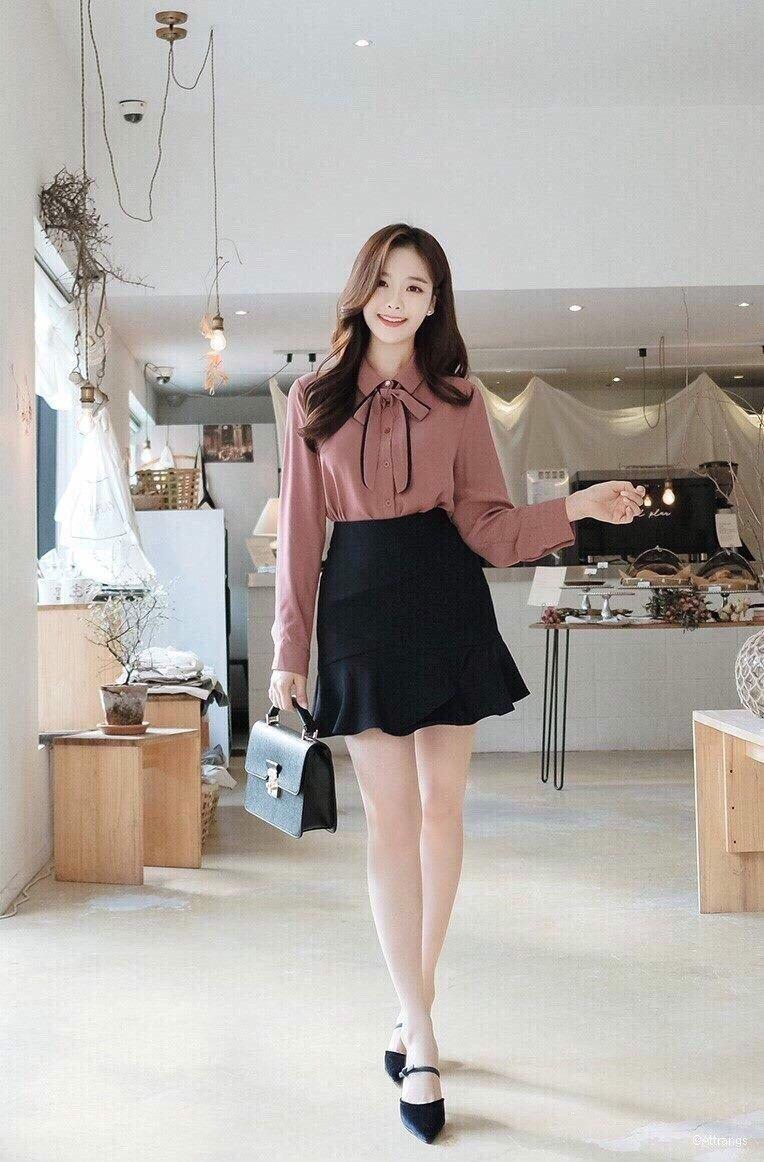 Áo sơmi von phối nơ cực nữ tính TTS0276