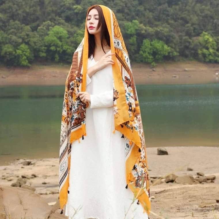 Khăn Choàng Boho Cao Cấp Loại Dày ( Ảnh Thật )