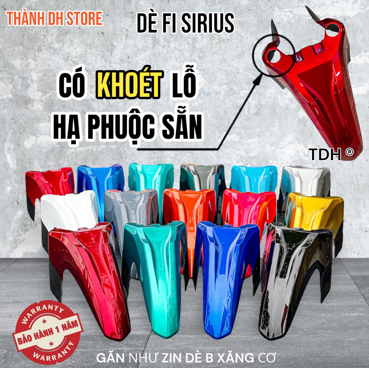 COMBO Dè Fi, Ốp Hello, Nạ 3 lỗ Sirius 50/110