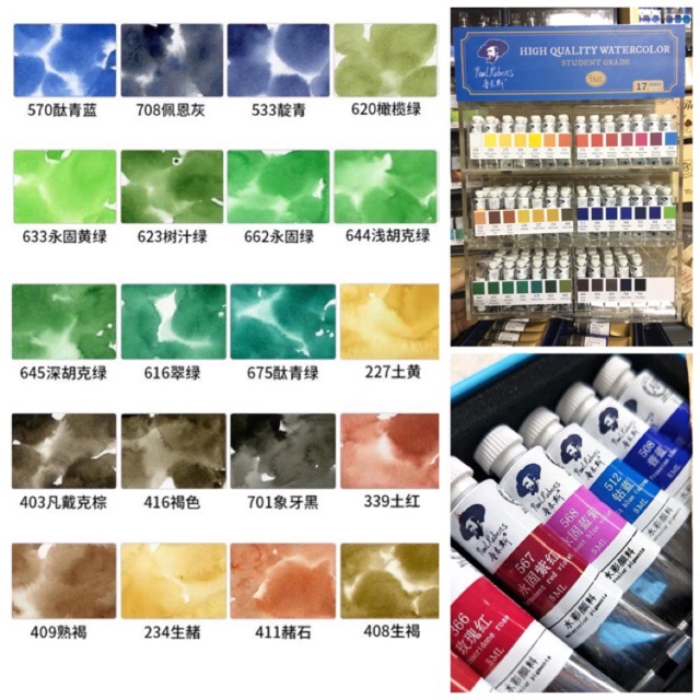 [ 17K/Tube P2 ] Màu Nước Paul Rubens 5Ml Pigment Watercolor Hạng Student
