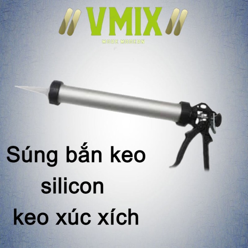 Súng bắn keo silicon hay keo xúc xích dễ thi thi công chỉ cần thảo nắp và bỏ keo vào bóp.Vmixeco
