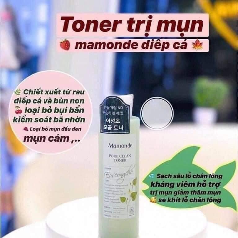 Nước hoa hồng Toner  Mamonde DIẾP CÁ 250ml