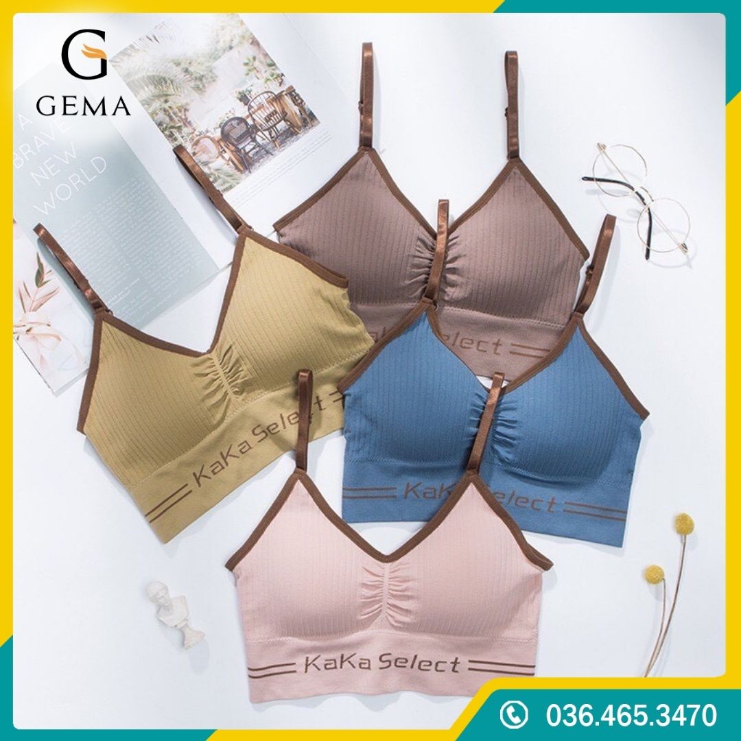 Áo bra nữ nhún ngực 0344 chất cotton co giãn siêu thấm hút mồ hôi