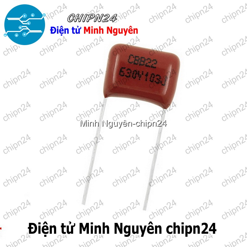[5 con] (F234) Tụ CBB 630V 103J P=10mm (103 0.01uF 10nF) - HH001833